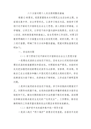 六个方面问题个人发言提纲整改措施.docx