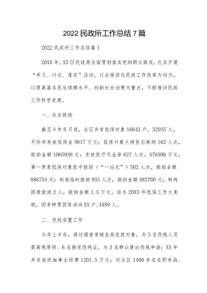 2022民政所工作总结7篇.docx