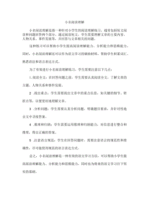 小名阅读理解.docx