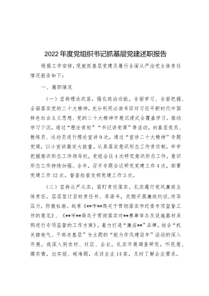 2022年度党组织书记抓基层党建述职报告.docx
