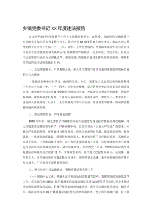 20210903乡镇党委书记XX年度述法报告.docx