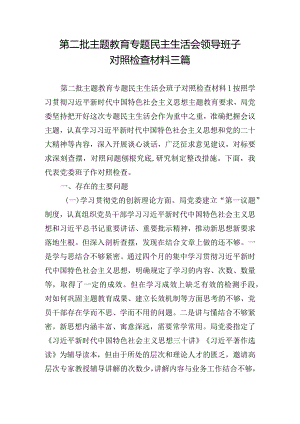 第二批主题教育专题民主生活会领导班子对照检查材料三篇.docx