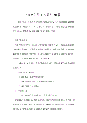 2022年终工作总结10篇.docx