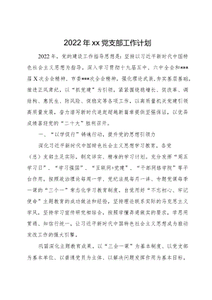 2022年xx党支部工作计划.docx