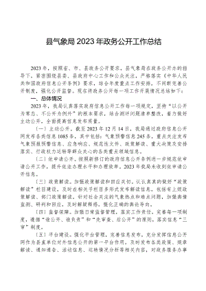 县气象局2023年政务公开工作总结.docx
