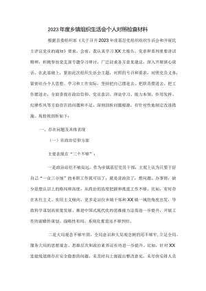 2023年度乡镇组织生活会个人对照检查材料.docx