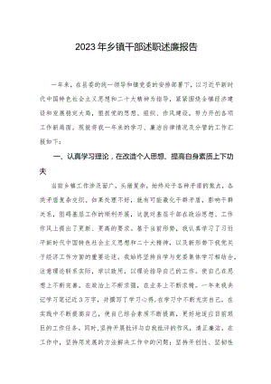 2023年乡镇干部述职述廉报告.docx