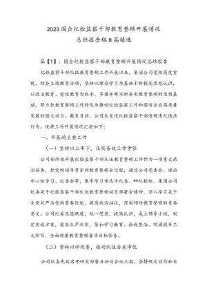2023国企纪检监察干部教育整顿开展情况总结报告稿8篇精选.docx