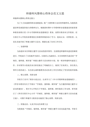 师德师风整顿心得体会范文五篇.docx