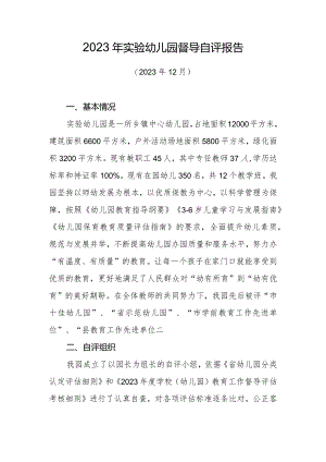 2023年实验幼儿园督导自评报告.docx