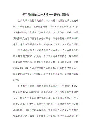 2023年基层党员干部学习贯彻《党的二十大精神》一周年心得体会汇编4份.docx
