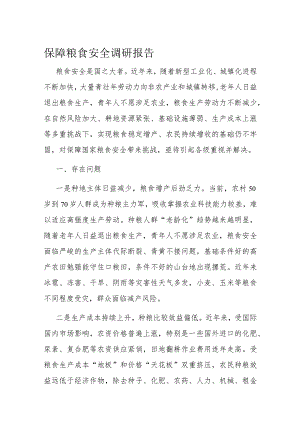 保障粮食安全调研报告.docx