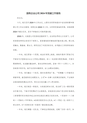 国有企业公司2024年党建工作报告.docx