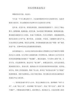 2022年市长任职表态发言.docx