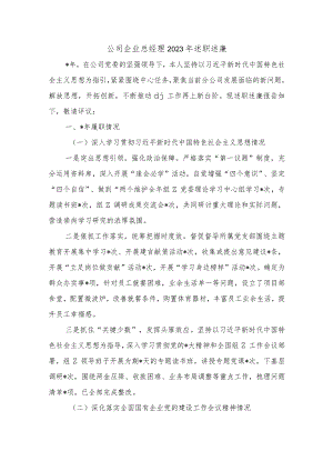 公司企业总经理2023年述职述廉.docx