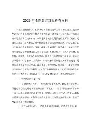2023年主题教育对照检查参考材料.docx