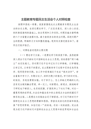 2023年主题教育专题民主生活会个人对照检查3200字.docx