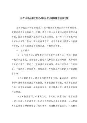 县农村综合性改革试点试验区扶持农家乐发展方案.docx