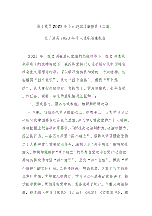 班子成员2023年个人述职述廉报告(二篇).docx