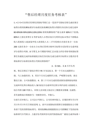 -售后经理月度任务考核表-.docx