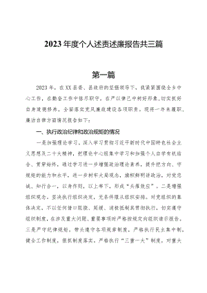 2023年度个人述责述廉报告共三篇.docx