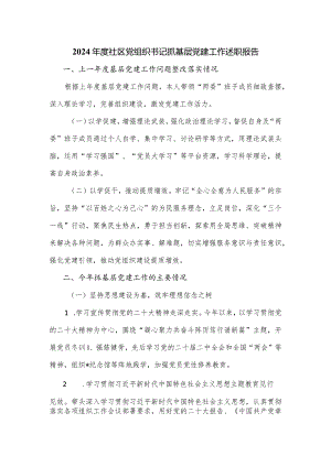 2024年度社区党组织书记抓基层党建工作述职报告.docx