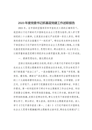 2023年度党委书记抓基层党建工作述职报告.docx