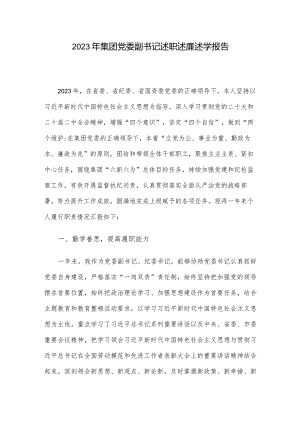 2023年集团党委副书记述职述廉述学报告.docx