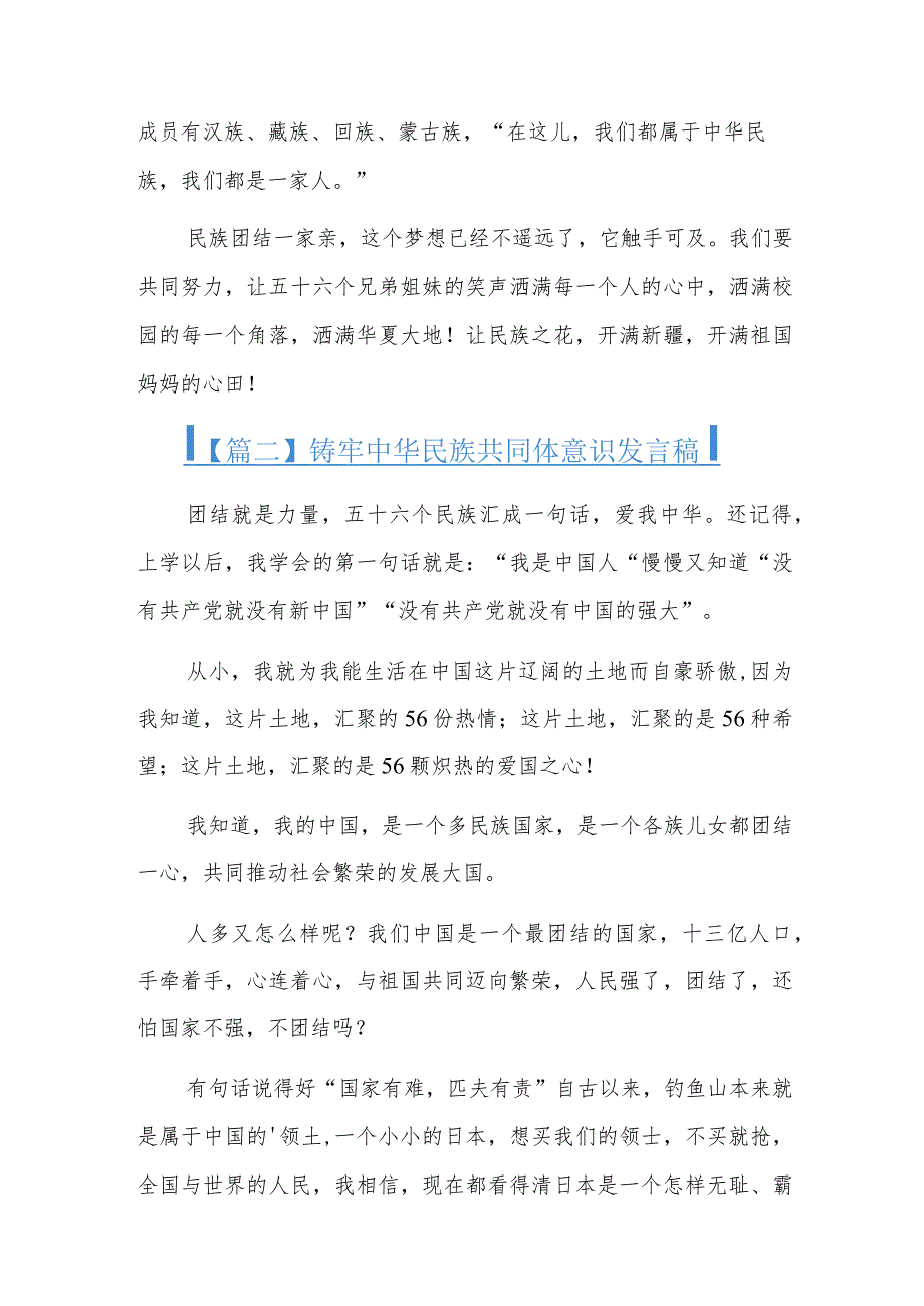 铸牢中华民族共同体意识发言稿六篇.docx_第2页