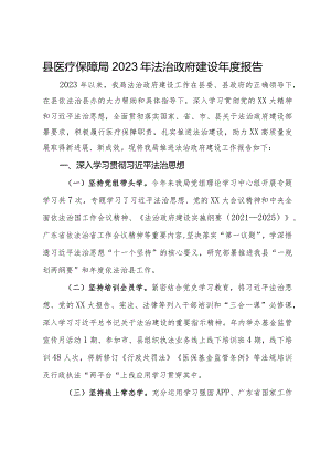 县医疗保障局2023年法治政府建设年度报告.docx
