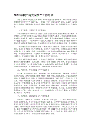 2022年度市局安全生产工作总结.docx
