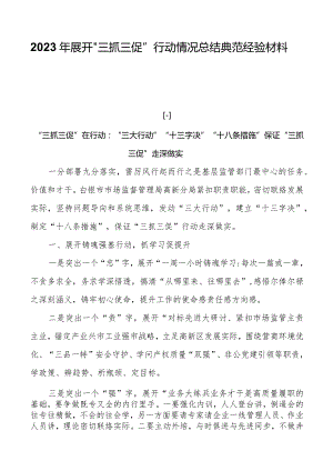 2023年开展“三抓三促”行动情况总结典型经验材料共四篇.docx