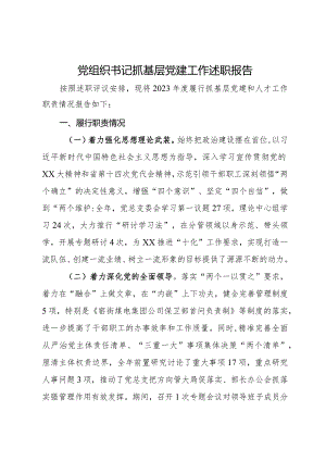 公司党组织书记2023年抓基层党建和人才工作述职报告.docx