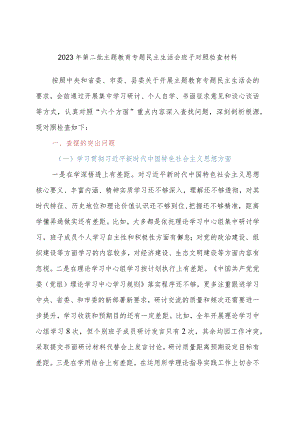 2023年第二批主题教育专题民主生活会班子对照检查材料.docx