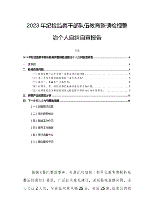 2023年纪检监察干部队伍教育整顿检视整治个人自纠自查报告.docx