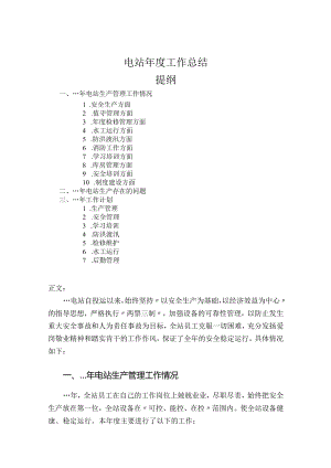 电站年度工作总结.docx