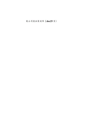 某公司创业策划书(doc25页).docx