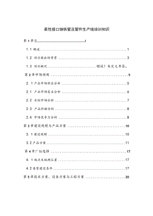 柔性接口铸铁管及管件生产线培训知识.docx