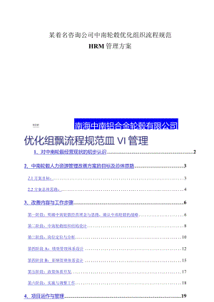 某着名咨询公司中南轮毂优化组织流程规范HRM管理方案.docx