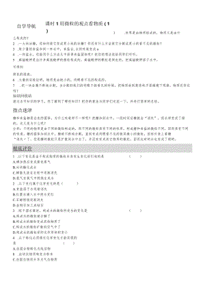 沪教版九年级全册（全国版）第三章第一节用微粒的观点看物质导学案（无答案）.docx
