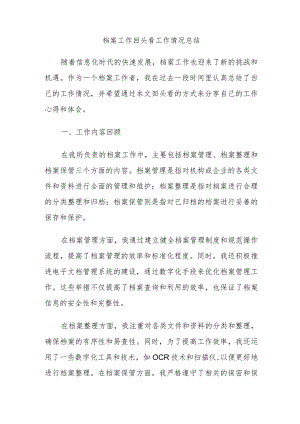档案工作回头看工作情况总结.docx