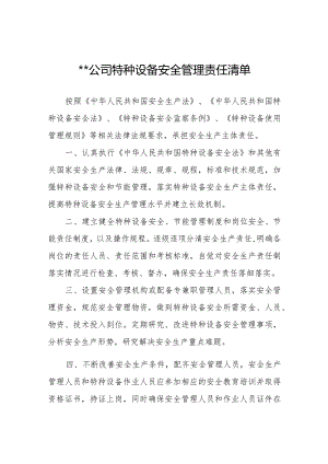 特种设备安全管理责任清单模板.docx