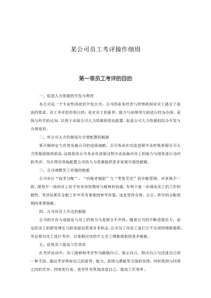 某公司员工考评操作细则.docx