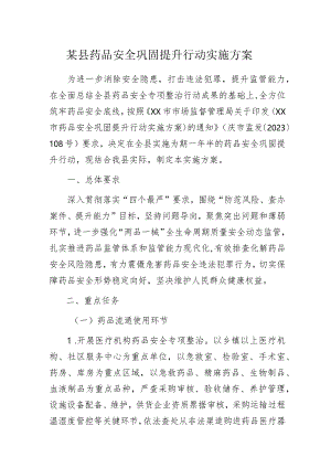某县药品安全巩固提升行动实施方案.docx