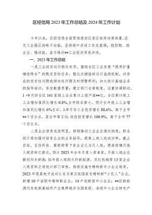 某区经信局2023-2024年度工作总结及下一年工作计划.docx