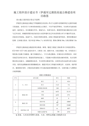 施工组织设计建议书(伊通至辽源段高速公路建设项目路基.docx