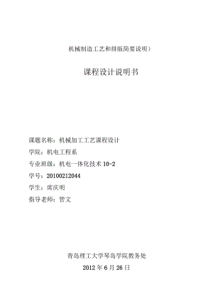 机械制造工艺和排版简要说明).docx