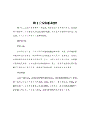 烘干安全操作规程.docx