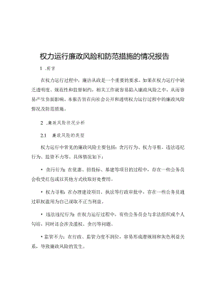 权力运行廉政风险和防范措施的情况报告.docx