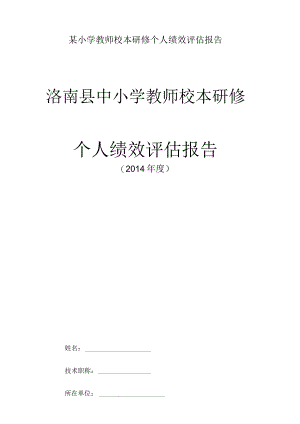 某小学教师校本研修个人绩效评估报告.docx